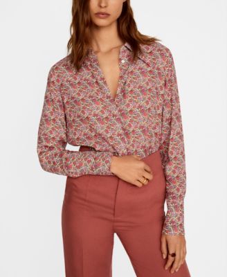 mango floral flowy shirt