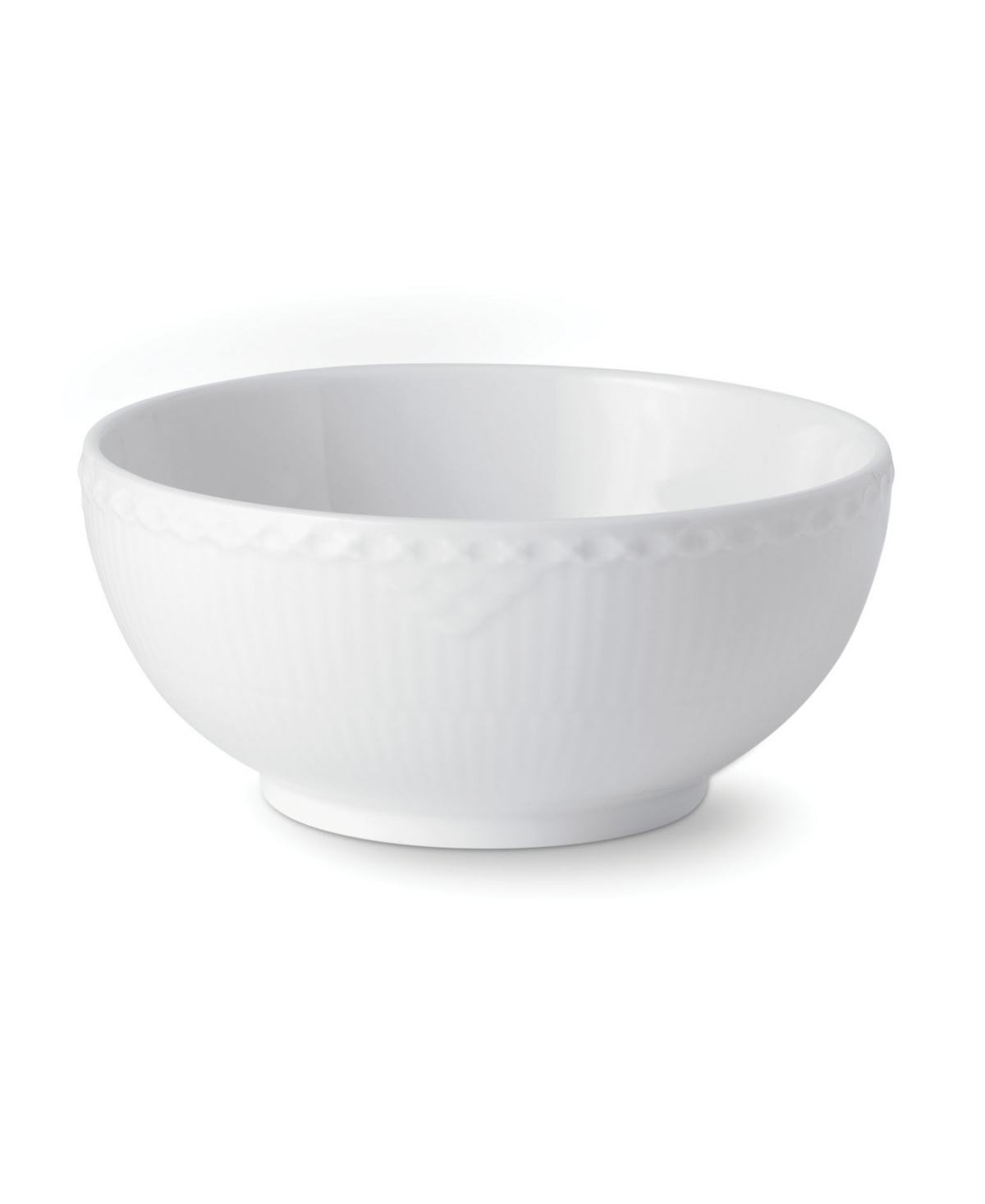 Fluted Half Lace Bowl - White
