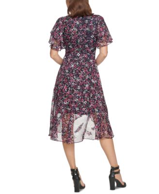 DKNY Double-Ruffle-Sleeve Dress - Macy's