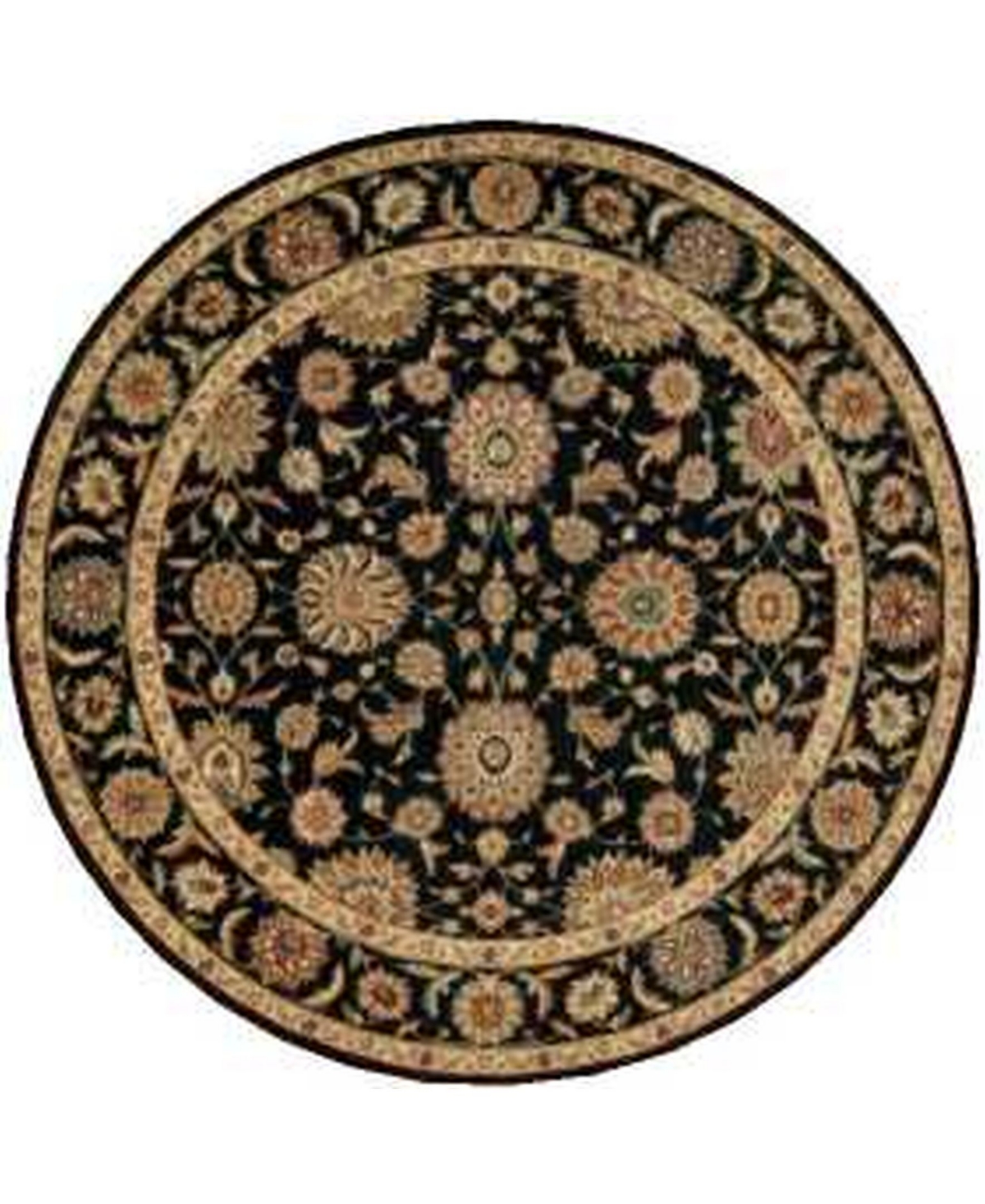 Nourison Home Living Treasures LI05 Black 5'10in Round Rug - Black
