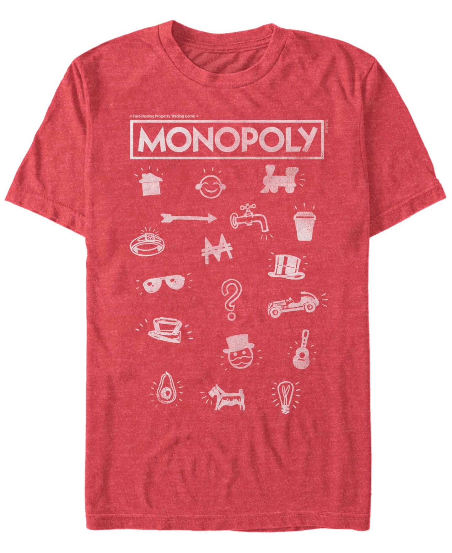 Мужская футболка Fifth Sun Monopoly Pieces Icon Stack Short Sleeve, цвет: Красный — фото 1