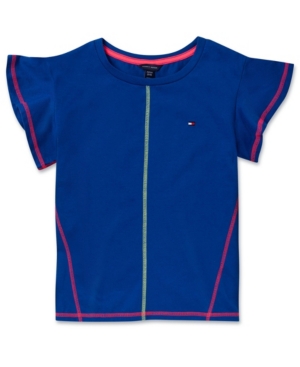 image of Tommy Hilfiger Big Girls Flutter Sleeve Tee