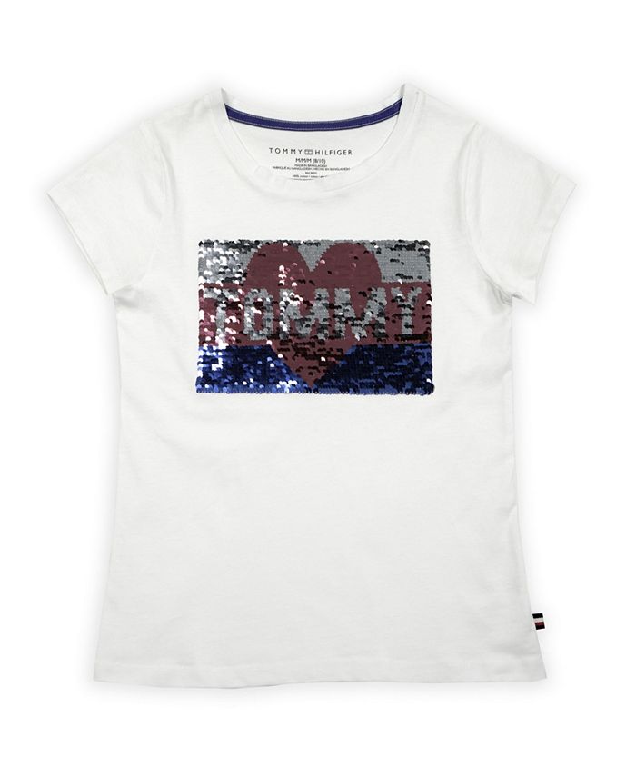 Tommy Hilfiger Little Girls Tommy Sequin Tee - Macy's