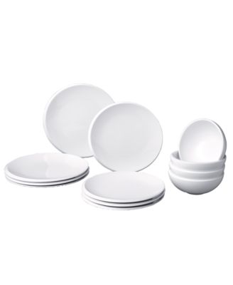 빌레로이 앤 보흐 뉴문 12피스 디너웨어 세트 Villeroy &amp; Boch New Moon 12 Piece Dinnerware Set, Service For 4,White