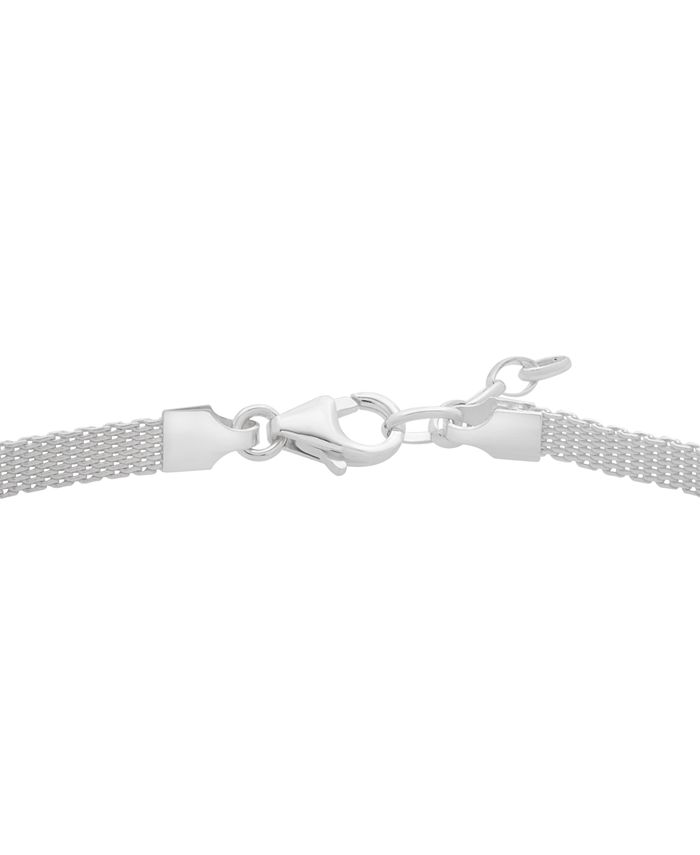 Macy's - Cubic Zirconia Mini-Cluster Mesh Link Bracelet in Sterling Silver & Rose Gold-Plate