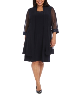 R & M Richards Plus Size Embellished Dress & Jacket