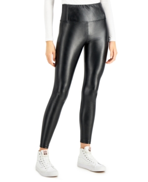image of Tinseltown Juniors- High-Rise Faux-Leather Leggings