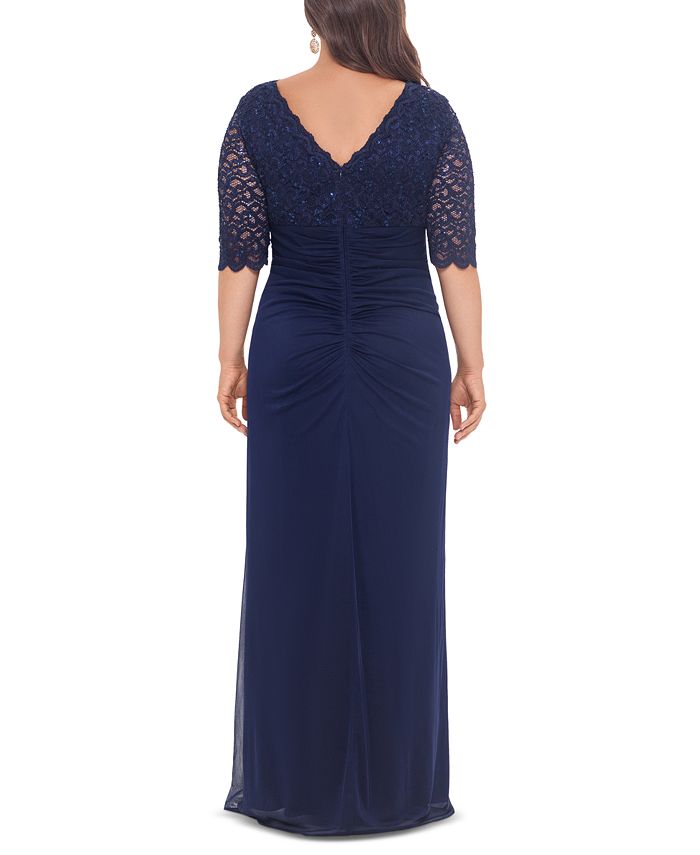 Betsy & Adam Plus Size V-Neck Gown - Macy's