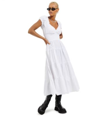macy's white casual dresses