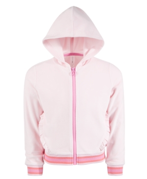 image of Ideology Little Girls Velour Ruffle Zip Hoodie, Created for Macy-s