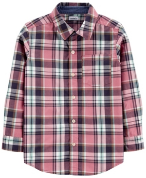 image of Carter-s Little Boy Plaid Poplin Button-Front Shirt