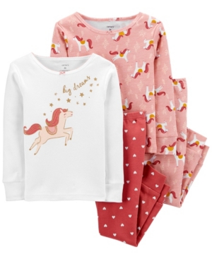 image of Carter-s Baby Girl 4-Piece Horse Snug Fit Cotton PJs