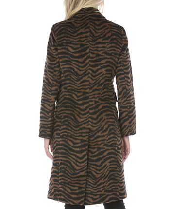 Tahari - Zebra-Print Reefer Coat