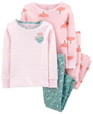 image of Carter-s Toddler Girl 4-Piece Fox Snug Fit Cotton PJs