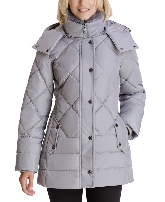 London fog faux sale fur hooded puffer coat