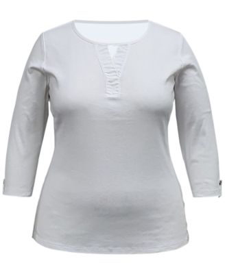 all white plus size tops
