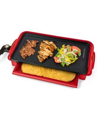 Nostalgia - Taco Tuesday TTFGR20RD Nonstick Fiesta Griddle With Warmer