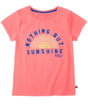 image of Tommy Hilfiger Little Girls Sunshine Flippable Sequin Tee