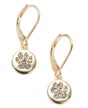 image of Pet Friends Jewelry Pave Paw Drop Earring