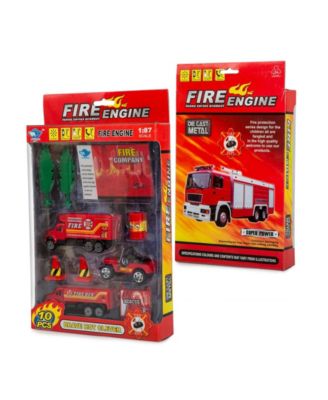 Mag-Genius Mini Vehicle Fire Rescue Truck 10-Piece Starter Toy Set
