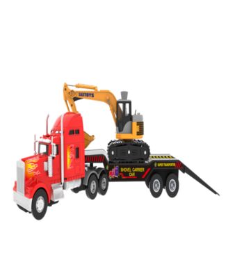 Mag-Genius Big-Daddy Big Rig Low-Boy Transport with Excavator and Interchange Kit Toy