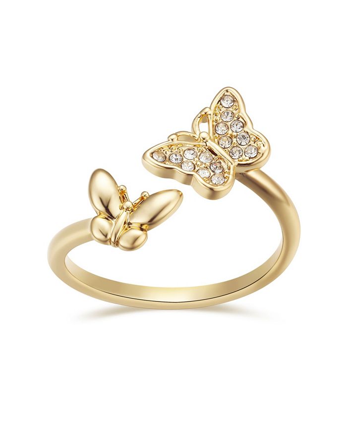 Unwritten Crystal Double Butterfly Bypass Ring - Macy's