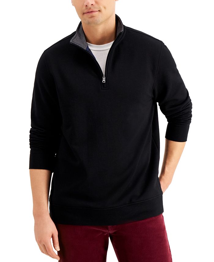 Club Room - Men's Regular-Fit Stretch 1/4-Zip Tech Fleece Sweatshirt