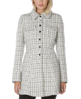 Laundry by Shelli Segal - Single-Breasted Skirted Tweed Coat
