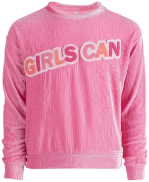 image of Ideology Big Girls Velour Graphic Crewneck Sweatshirt, Created for Macy-s