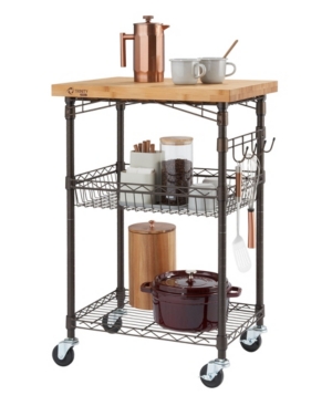 Trinity Pro Expandable Bamboo Top Bronze Anthracite Kitchen Cart