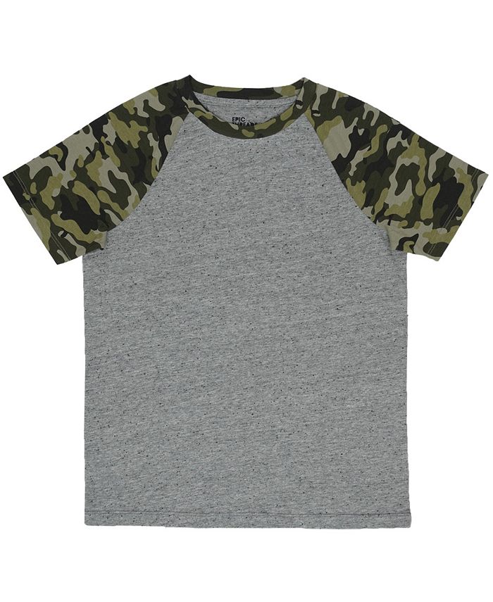 Epic Threads Big Boys Short Sleeve Crew Neck Camo Sleeve T-Shirt - Macy's