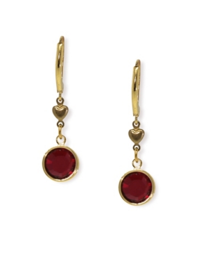 image of 2028 Gold-Tone Red Channel Crystal Drop Earring