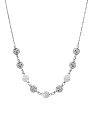 image of 2028 Silver-Tone Round Balls with Crystal Fireballs 16