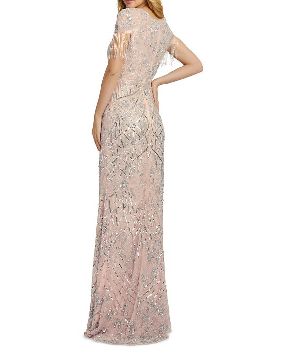 mac duggal fringe gown