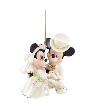 Lenox Kids' Minnie's Dream Wedding Ornament In Multi And Ivory