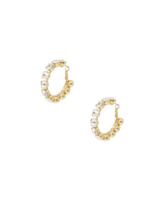 ETTIKA Small Crystal and 18K Gold Warrior Hoop Women's Earrings - Macy's