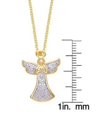 Diamond Accent Gold-plated Angel Pendant Necklace