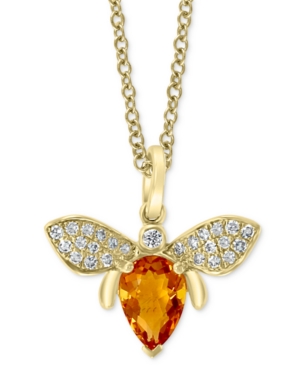 image of Effy Madera Citrine (3/4 ct. t.w.) & Diamond (1/8 ct. t.w.) Bee 18
