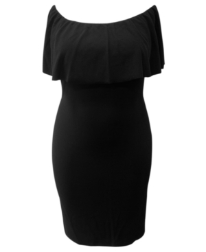 Almost Famous Trendy Plus Size Off-the-shoulder Bodycon Dress In Black
