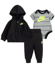 Baby Boys Bodysuit, Zip Hoodie and Joggers Set