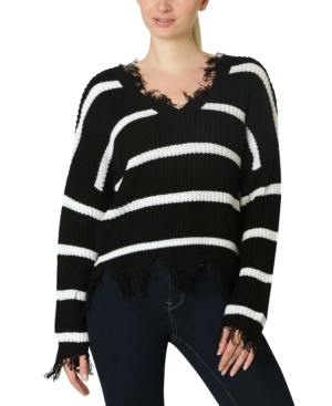 image of Polly & Esther Juniors- Destructed Striped Sweater