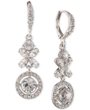 image of Givenchy Multi-Crystal Double Drop Earrings