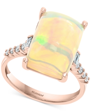 image of Effy Opal (6-5/8 ct. t.w.) & Diamond (1/5 ct. t.w.) Ring in 14k Rose Gold