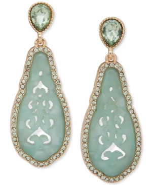 image of lonna & lilly Gold-Tone Pave & Stone Drop Earrings