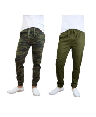 Men's Basic Stretch Twill Joggers, Pack of 2