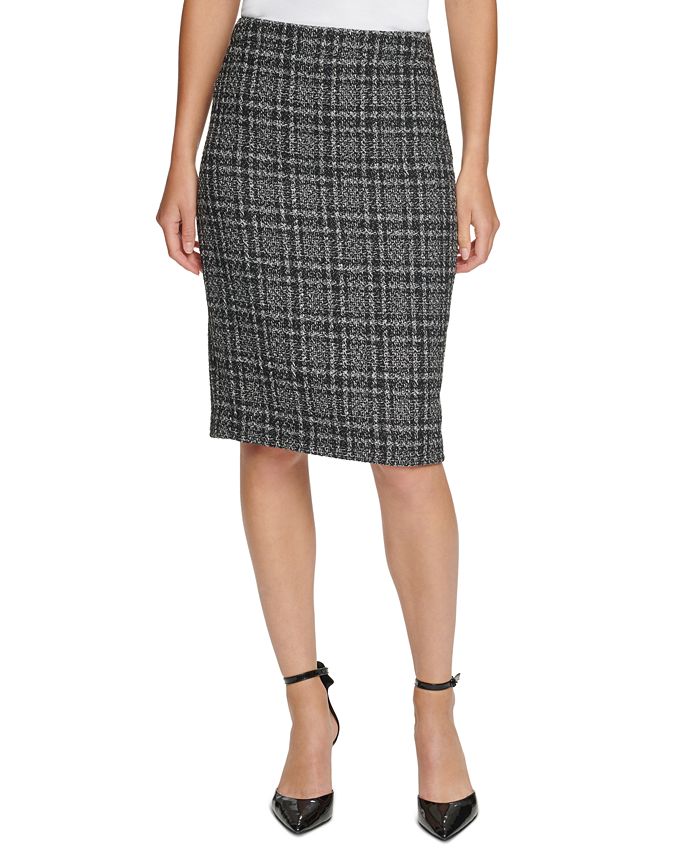 DKNY Petite Tweed Pencil Skirt - Macy's