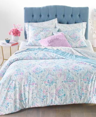 Photo 1 of FULL/QUEEN Whim by Martha Stewart Collection Watercolor Damask-Print Comforter Sets, 3 PIECE SET 