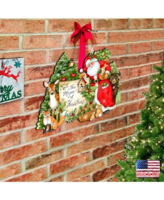 by Susan Winget Woodland Playing Santa Wall and Door Decor