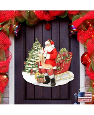 Designocracy By Susan Winget Classic Christmas Wish List Santa Wall And Door Decor In Multi