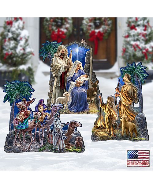 Designocracy By Dona Gelsinger Miracle Nativity Home And Outdoor Decor Set Of 3 Reviews Holiday Shop Home Macy S